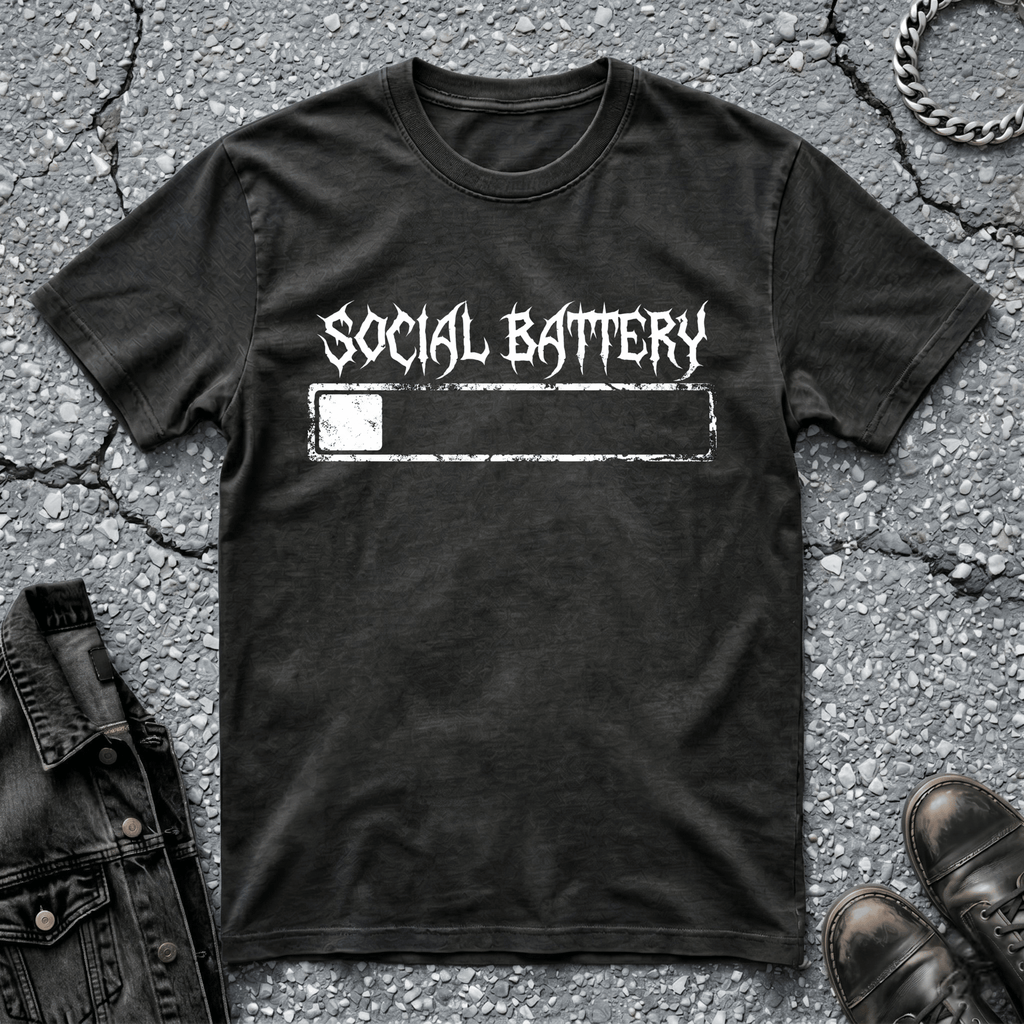 Social Battery - White | T-Shirt