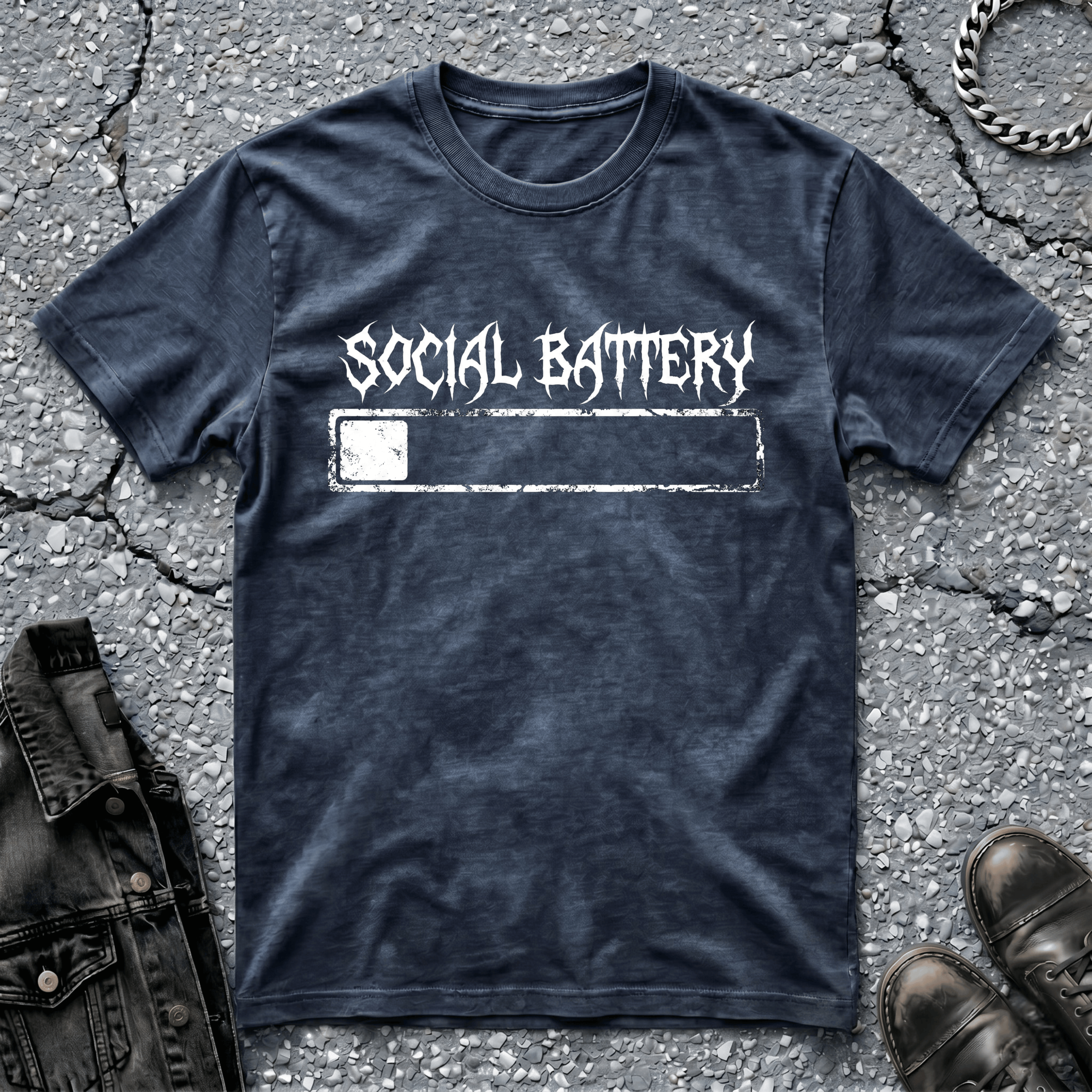 Social Battery - White | T-Shirt