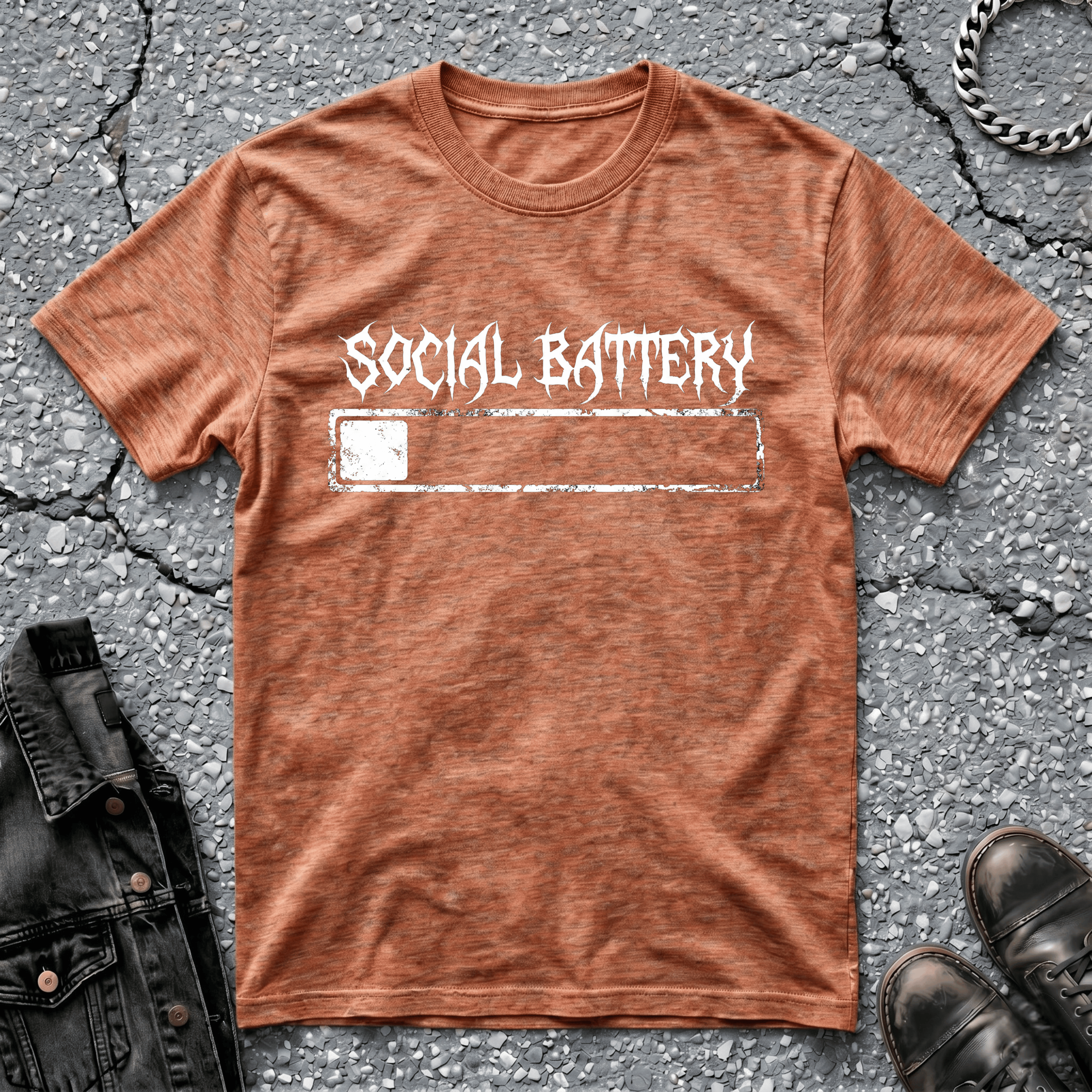 Social Battery - White | T-Shirt