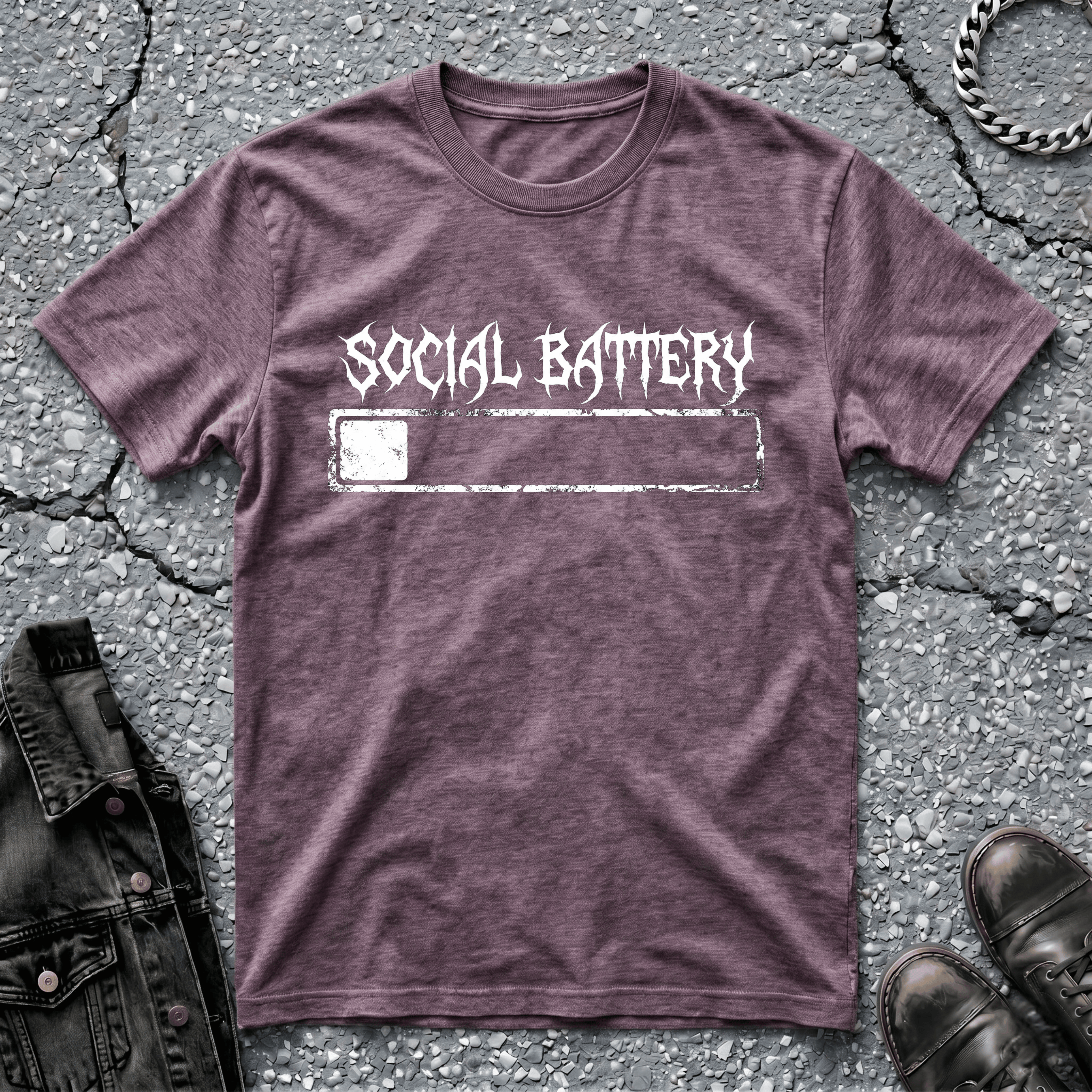 Social Battery - White | T-Shirt