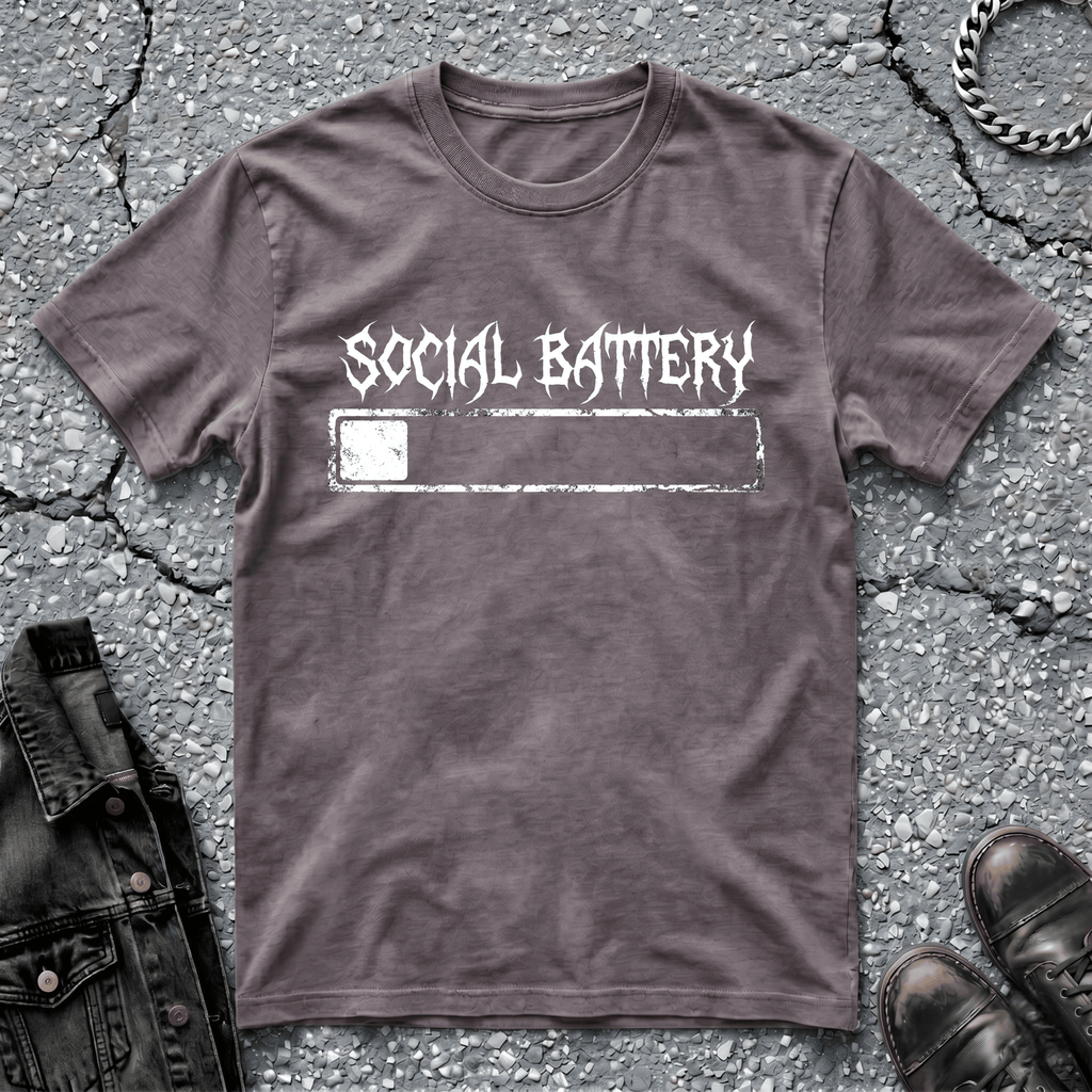 Social Battery - White | T-Shirt