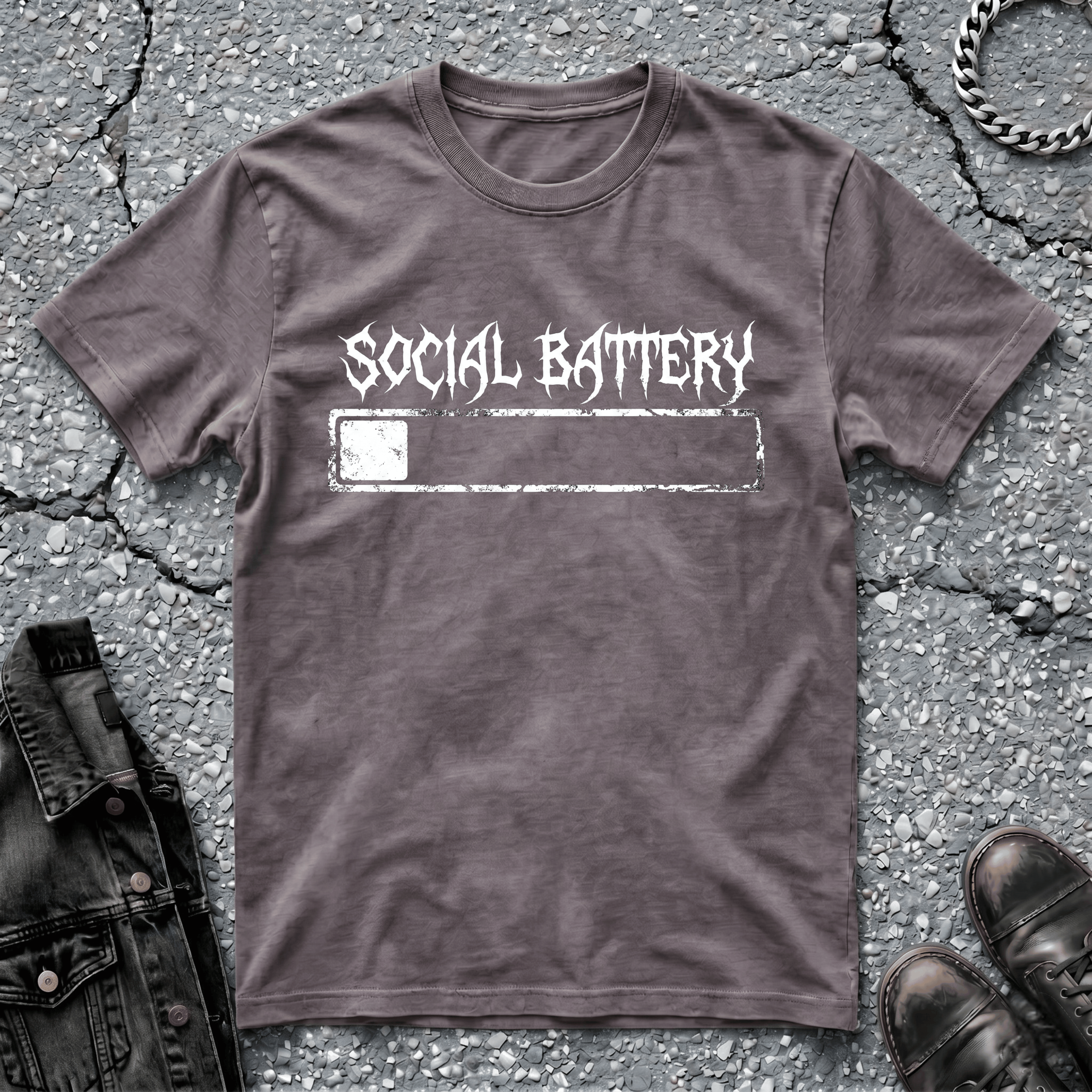 Social Battery - White | T-Shirt